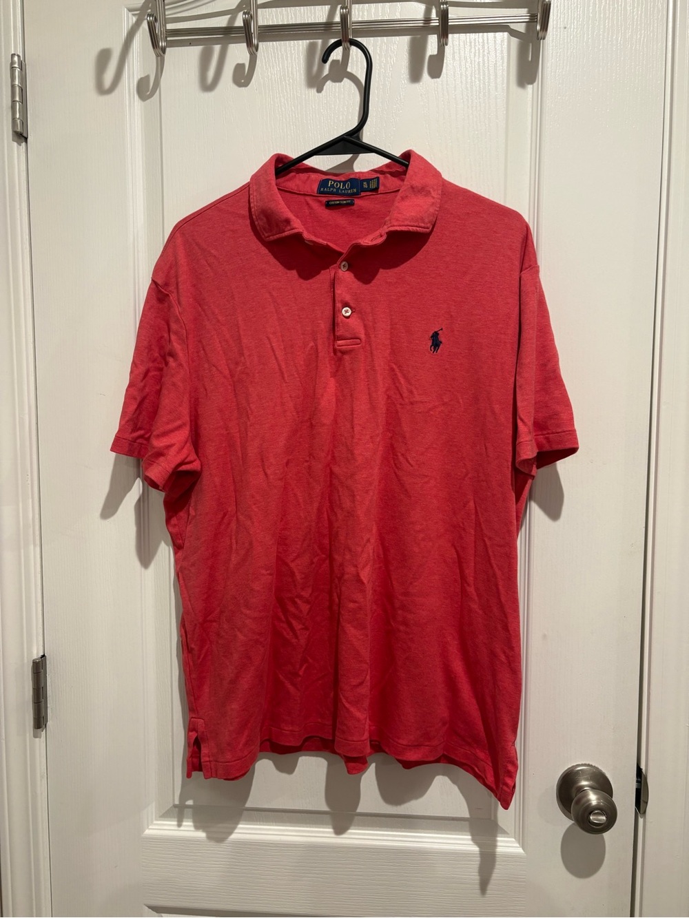 Polo by Ralph Lauren Men's Coral Polo with Navy Pony